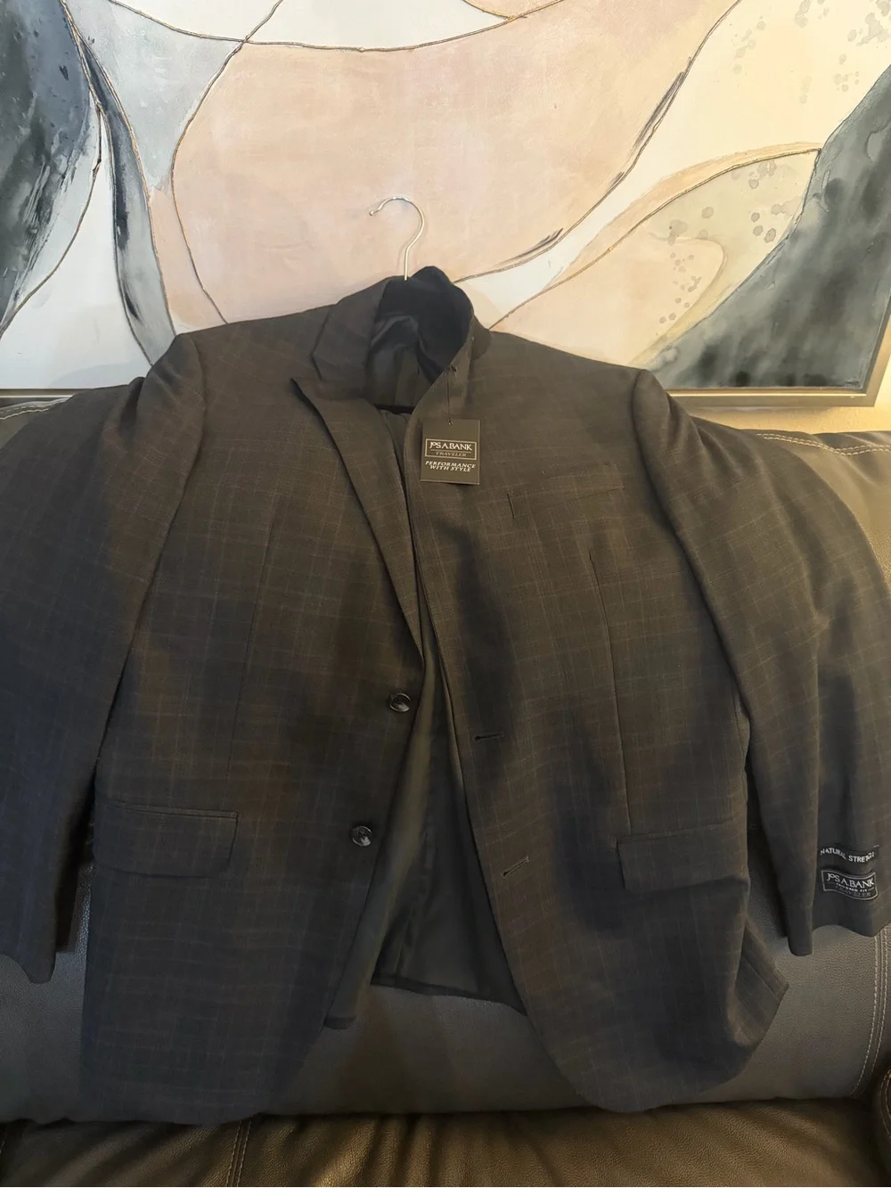 Jos. A. Bank Charcoal Plaid Suit Jacket
